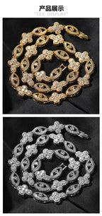 mens gold chain Diamond eye cross necklace nowadaysfashion