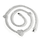 mens gold chain tennis Love heart necklace nowadaysfashion
