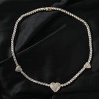 mens gold chain tennis Love heart necklace nowadaysfashion