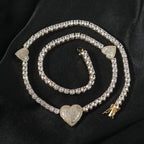 mens gold chain tennis Love heart necklace nowadaysfashion