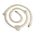 mens gold chain tennis Love heart necklace nowadaysfashion