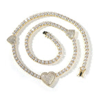 mens gold chain tennis Love heart necklace nowadaysfashion