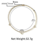 mens gold chain tennis Love heart necklace nowadaysfashion