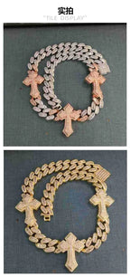 mens gold cross cuban link chain necklace nowadaysfashion
