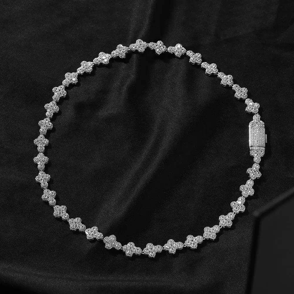 mens gold cross moissanite chain necklace - Blade & Thread