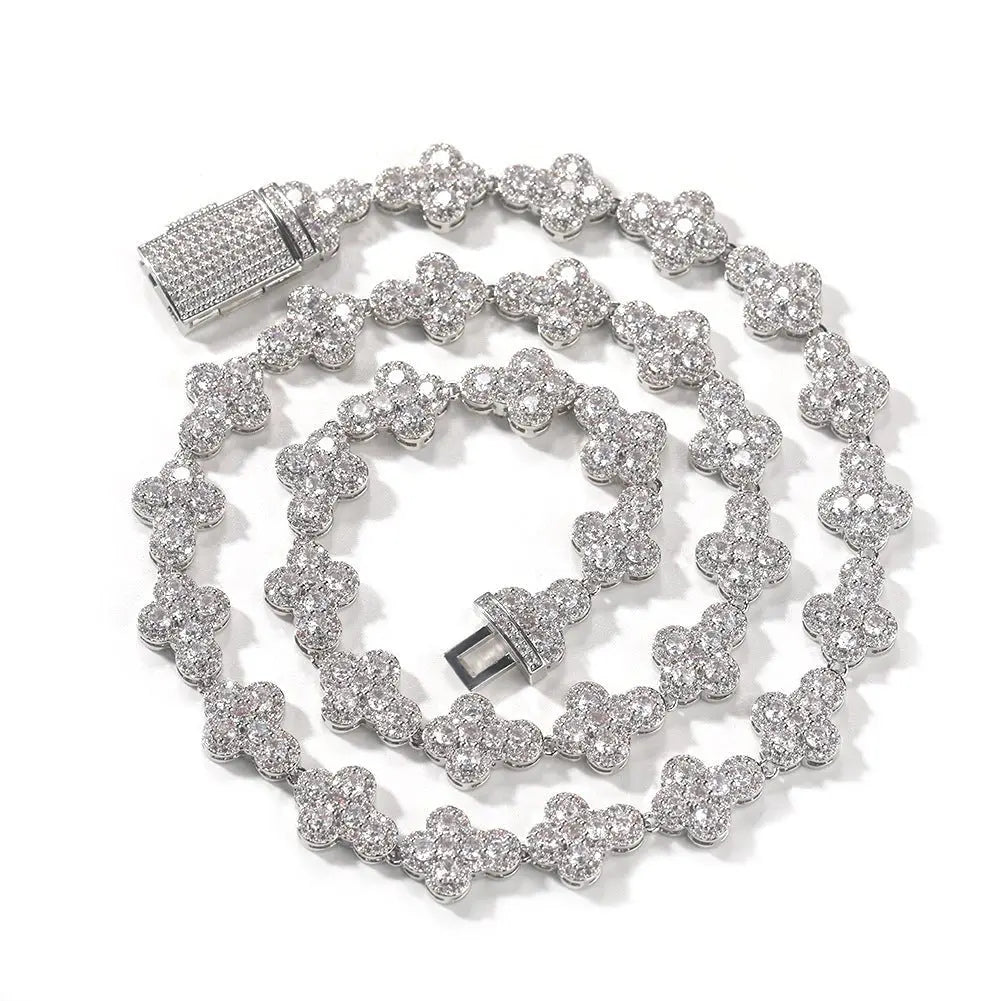mens gold cross moissanite chain necklace - Blade & Thread