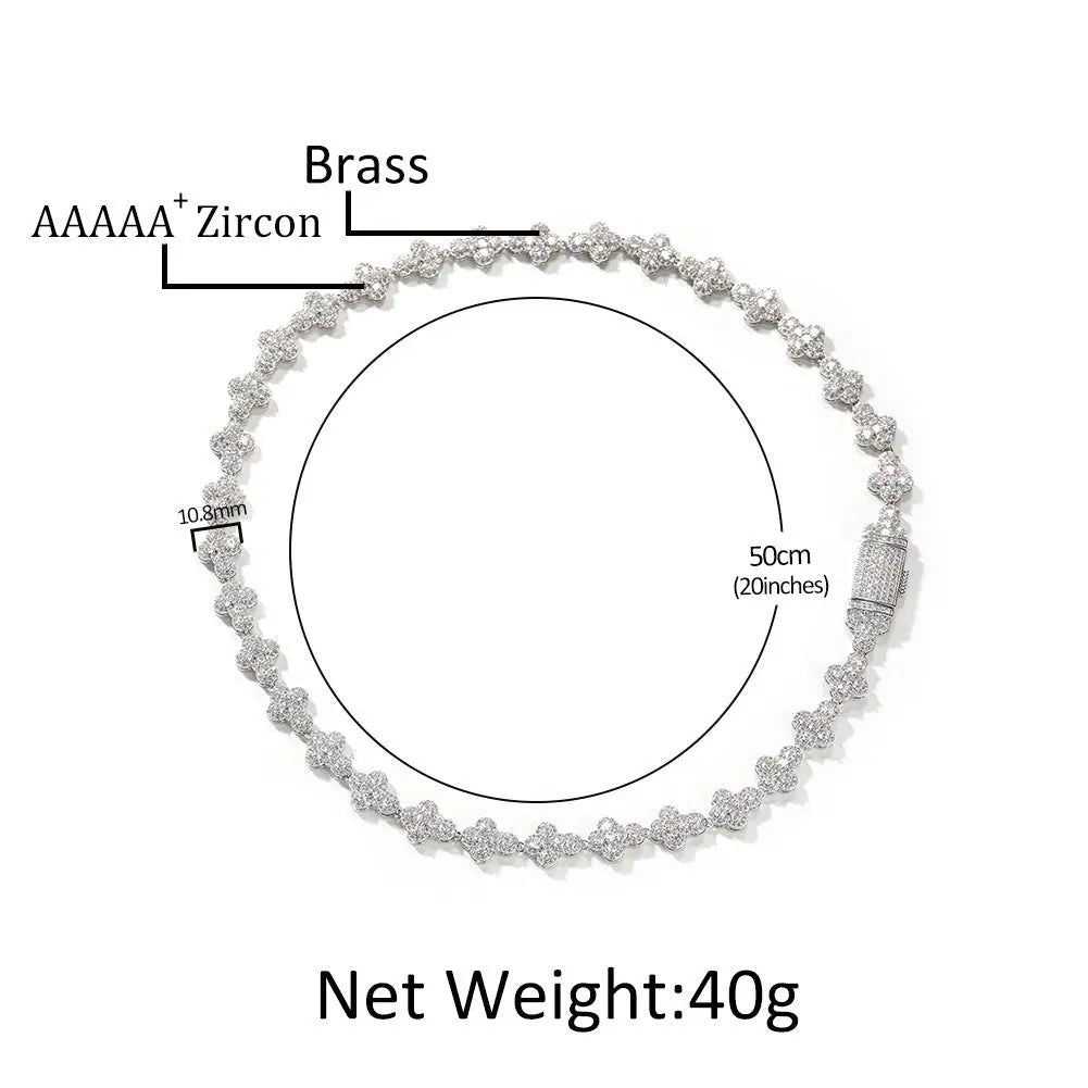 mens gold cross moissanite chain necklace - Blade & Thread