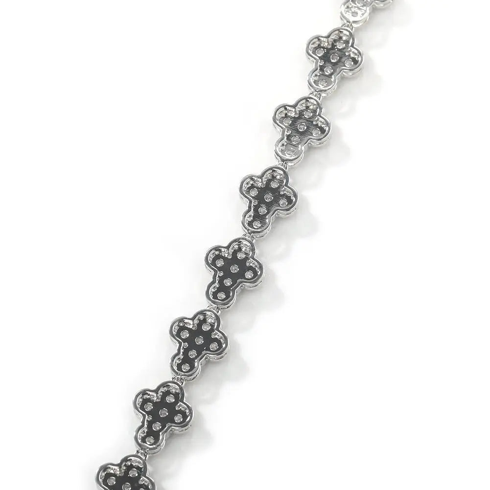 mens gold cross moissanite chain necklace - Blade & Thread