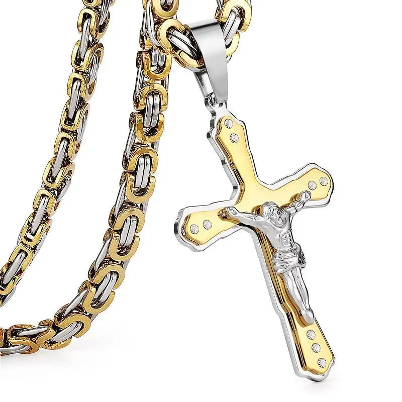 mens gold Jesus Christ Holy chain necklace - Blade & Thread