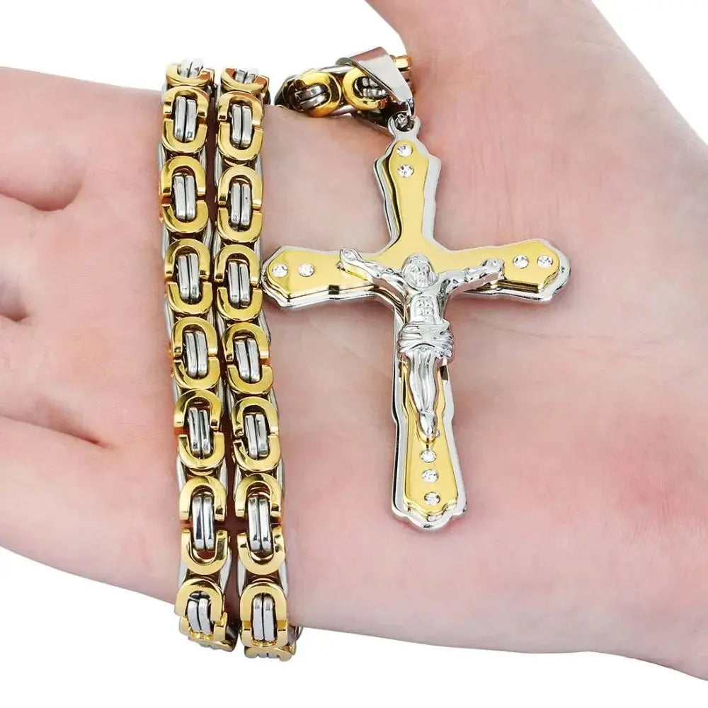 mens gold Jesus Christ Holy chain necklace - Blade & Thread