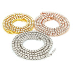 mens gold  Rhinestone Row Tennis Chain necklace nowadaysfashion