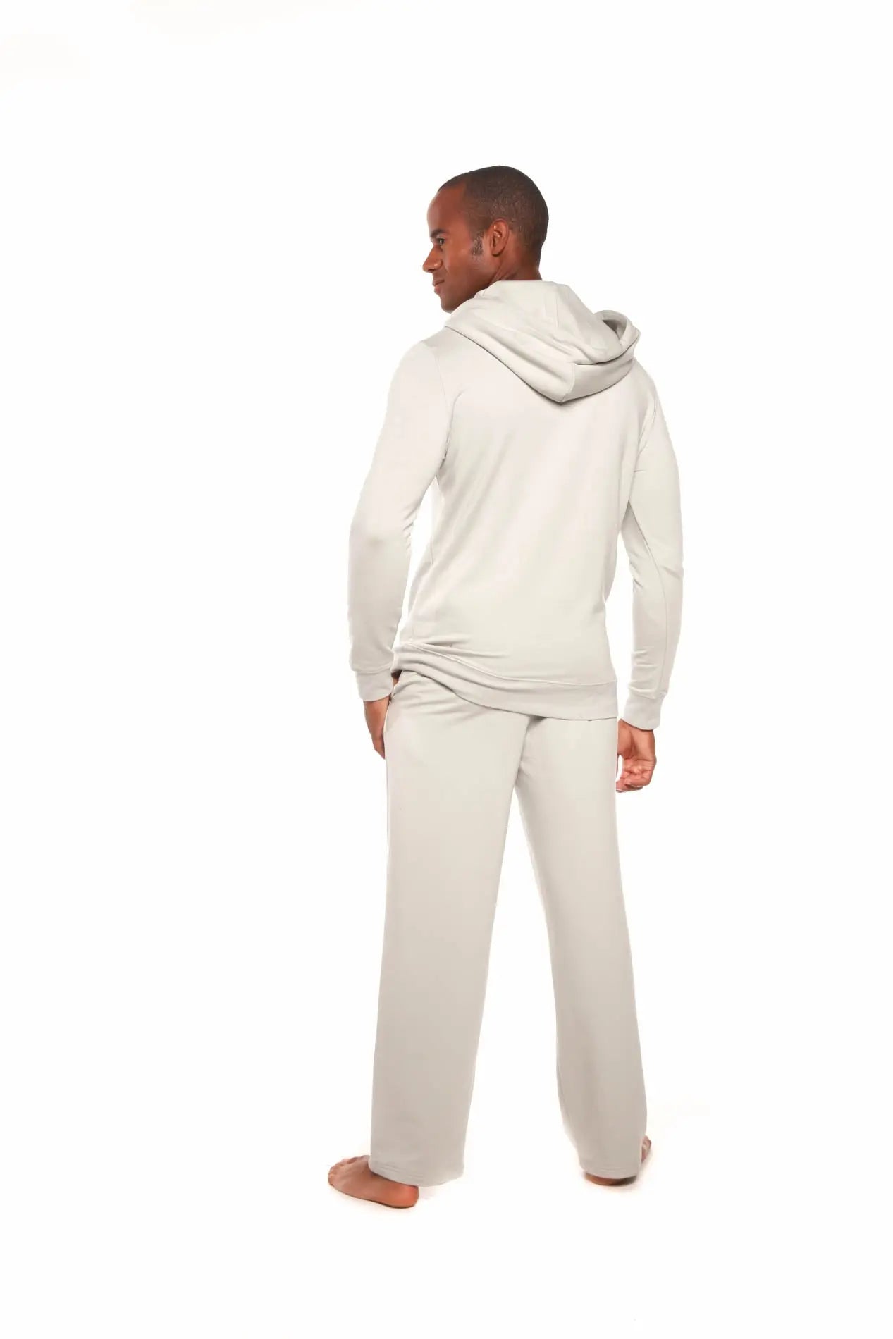 Men's Henley Style Bamboo Viscose Fleece Hoodie + Fleece Lounge Pants - Blade & Thread