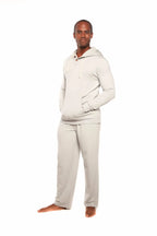 Men's Henley Style Bamboo Viscose Fleece Hoodie + Fleece Lounge Pants Spun Bamboo