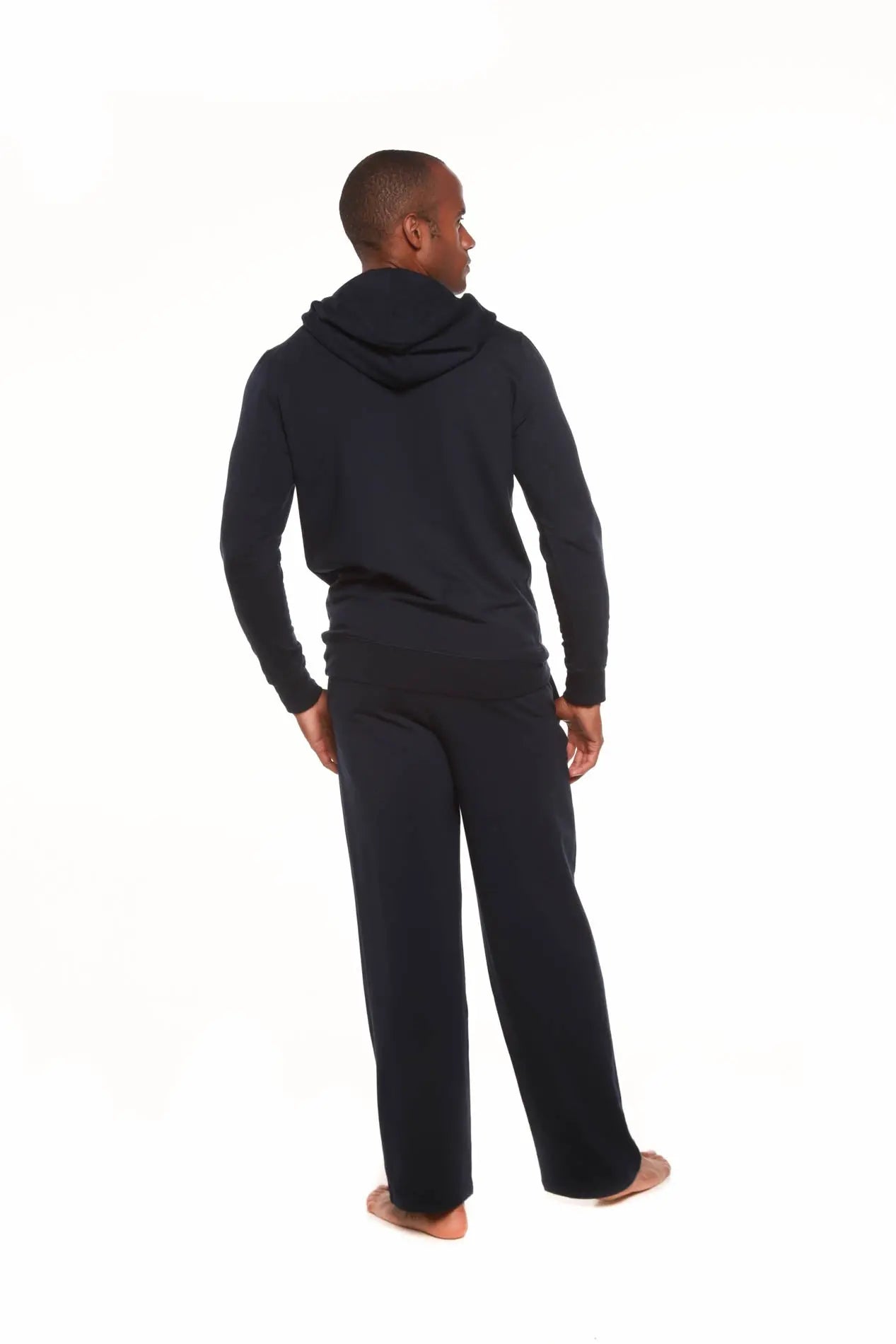 Men's Henley Style Bamboo Viscose Fleece Hoodie + Fleece Lounge Pants - Blade & Thread