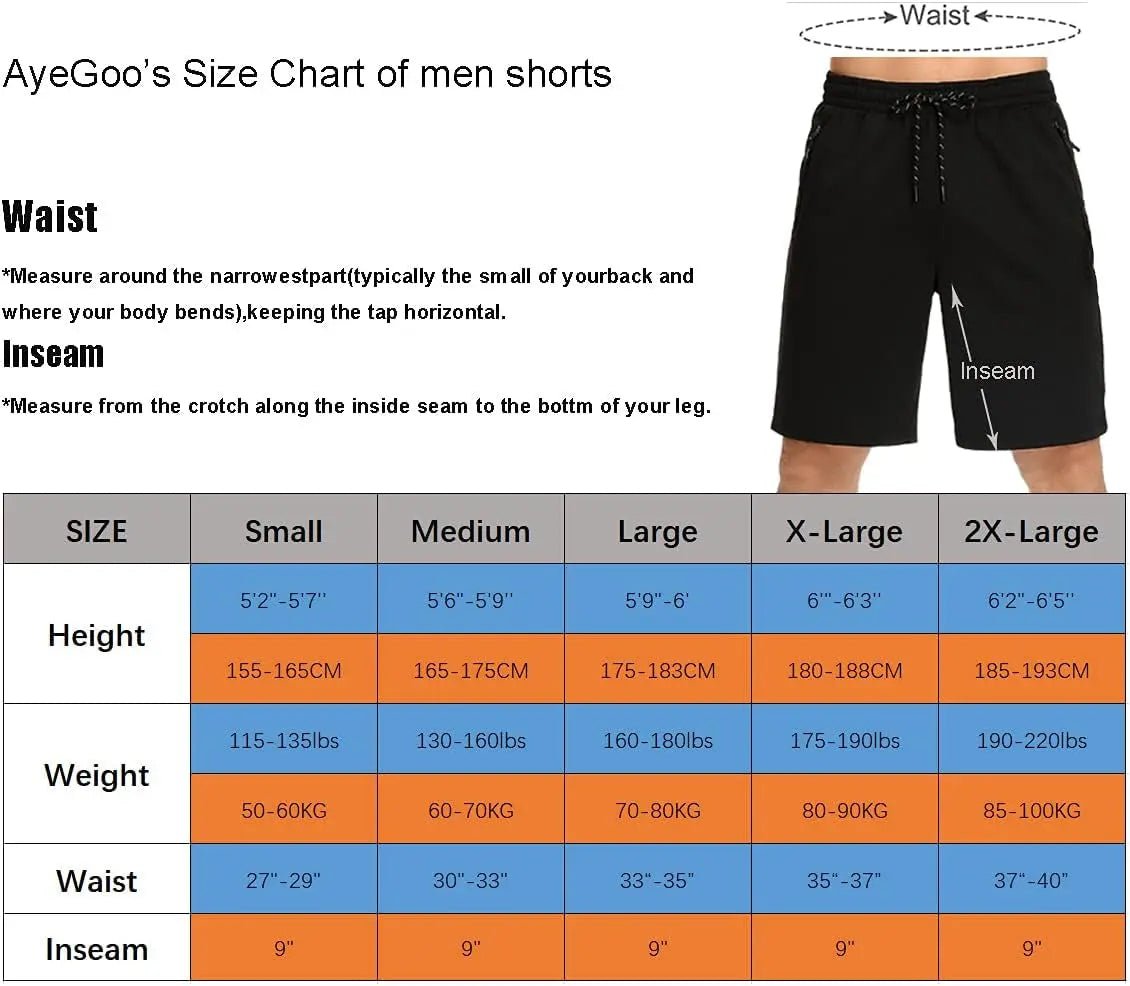 Mens Shorts,Athletic and Training Performance Shorts for Men，Mens Gym and Workout Shorts with Zip Pockets(2-Pack) - Blade & Thread
