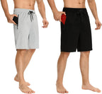 Mens Shorts,Athletic and Training Performance Shorts for Men，Mens Gym and Workout Shorts with Zip Pockets(2-Pack) Blade & Thread