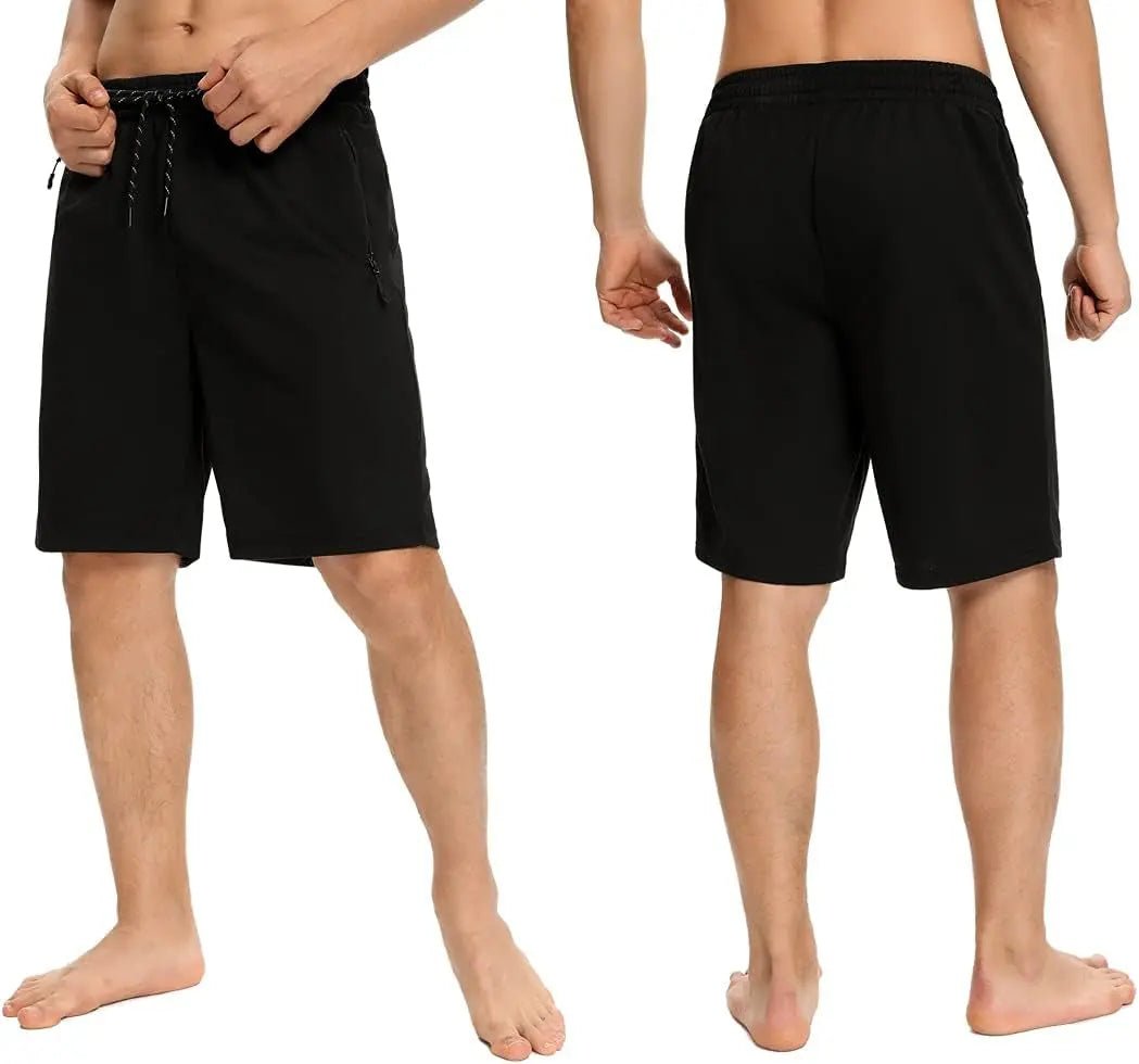 Mens Shorts,Athletic and Training Performance Shorts for Men，Mens Gym and Workout Shorts with Zip Pockets(2-Pack) - Blade & Thread