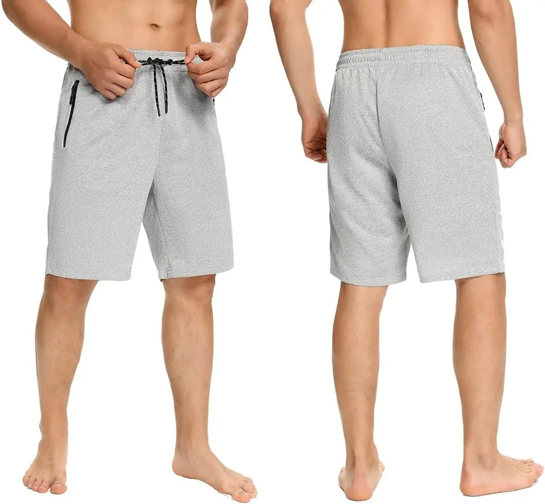Mens Shorts,Athletic and Training Performance Shorts for Men，Mens Gym and Workout Shorts with Zip Pockets(2-Pack) Blade & Thread