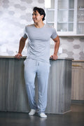 Men's Soft Bamboo Lounge Pajama Set - Short Sleeve Top & Pants Spun Bamboo