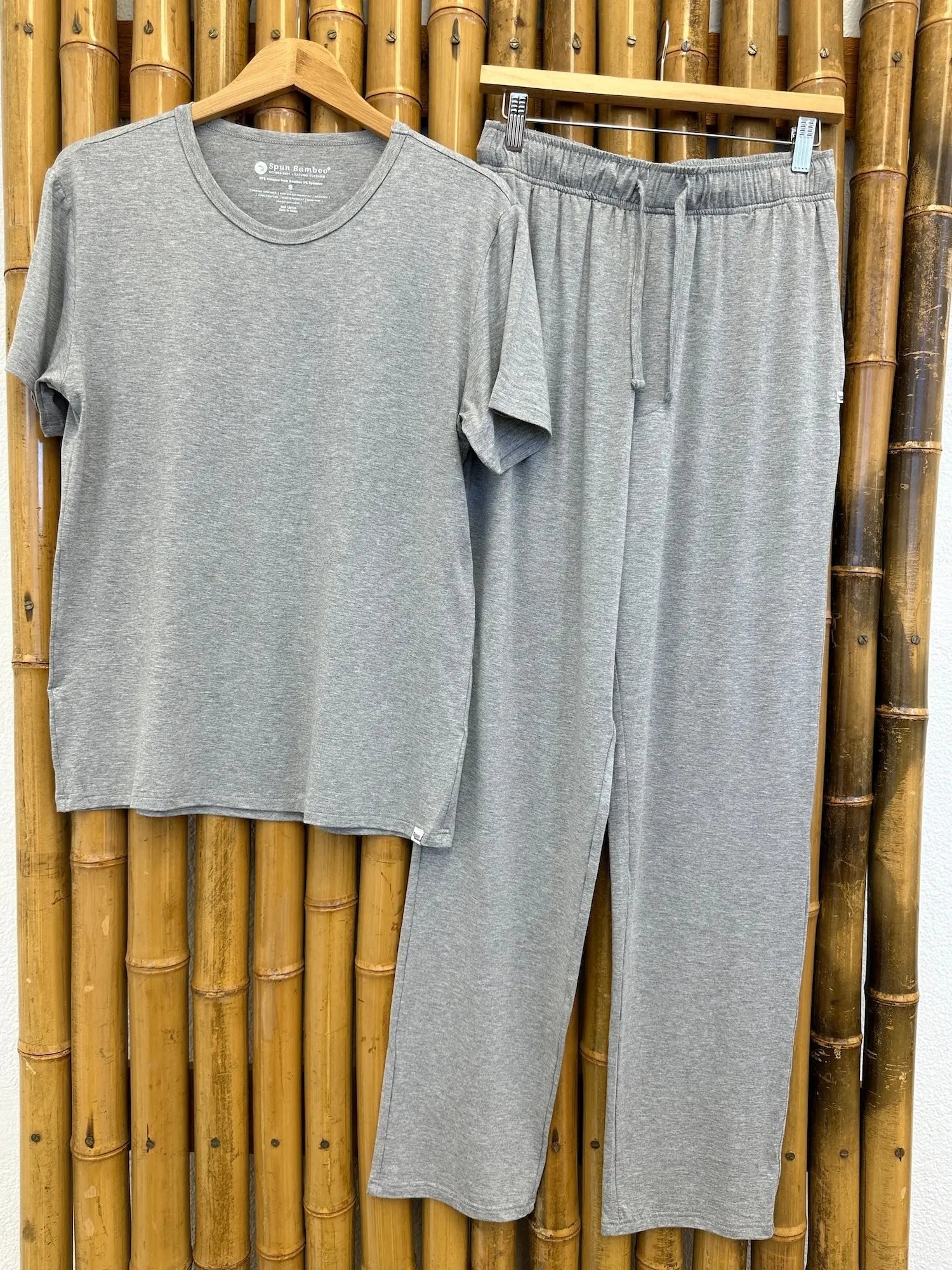 Men's Soft Bamboo Lounge Pajama Set - Short Sleeve Top & Pants - Blade & Thread