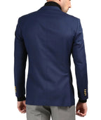 Men's Warwick Gold Button Slim Fit Navy Blazer Ferrecci