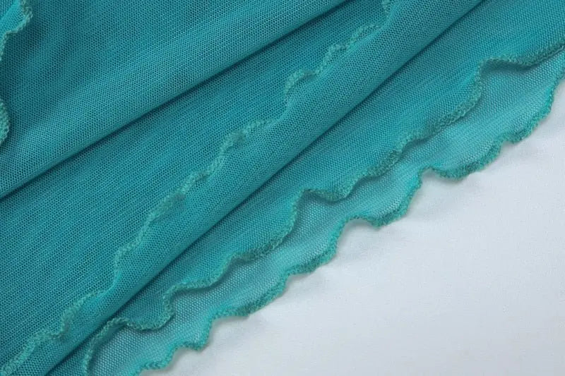 Mesh Flower Scarf Strapless Solid Elegant Sexy Bodycon Midi Prom Dress nowadaysfashion