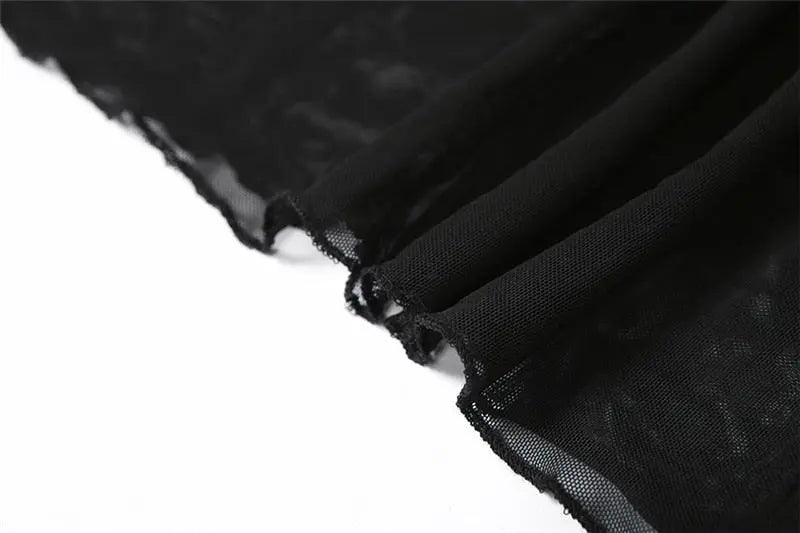 Mesh O Neck Long Sleeves Backless Lace Up See Through Sexy Bodycon Maxi Dress - Blade & Thread