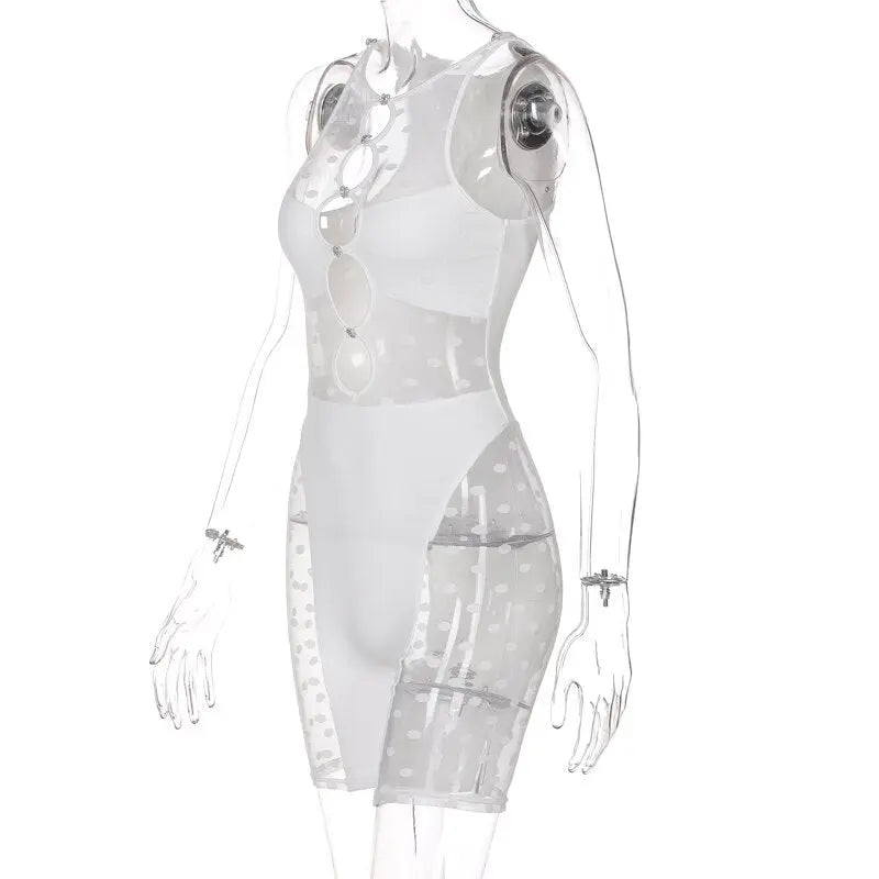 Mesh Sheer Patchwork Playsuit Birthday for Women Y2k Clothes Shorts Rompers nowadaysfashion