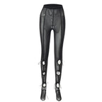 Mesh Solid Bandage High Waist Leggings Bodycon nowadaysfashion