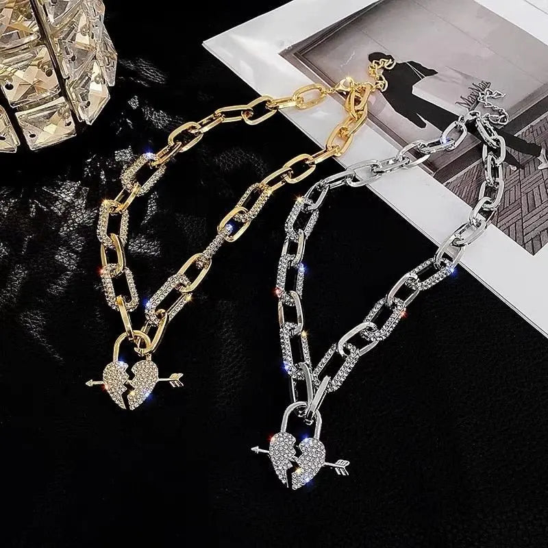 Metal Love Heart Cupid Pendants Female Clavicle Chain Light Luxury Niche Design Necklace - Blade & Thread