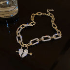 Metal Love Heart Cupid Pendants Female Clavicle Chain Light Luxury Niche Design Necklace nowadaysfashion