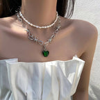 Metal Love Heart Cupid Pendants Female Clavicle Chain Light Luxury Niche Design Necklace nowadaysfashion