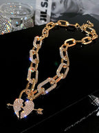 Metal Love Heart Cupid Pendants Female Clavicle Chain Light Luxury Niche Design Necklace nowadaysfashion