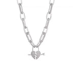 Metal Love Heart Cupid Pendants Female Clavicle Chain Light Luxury Niche Design Necklace nowadaysfashion