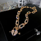 Metal Love Heart Cupid Pendants Female Clavicle Chain Light Luxury Niche Design Necklace nowadaysfashion