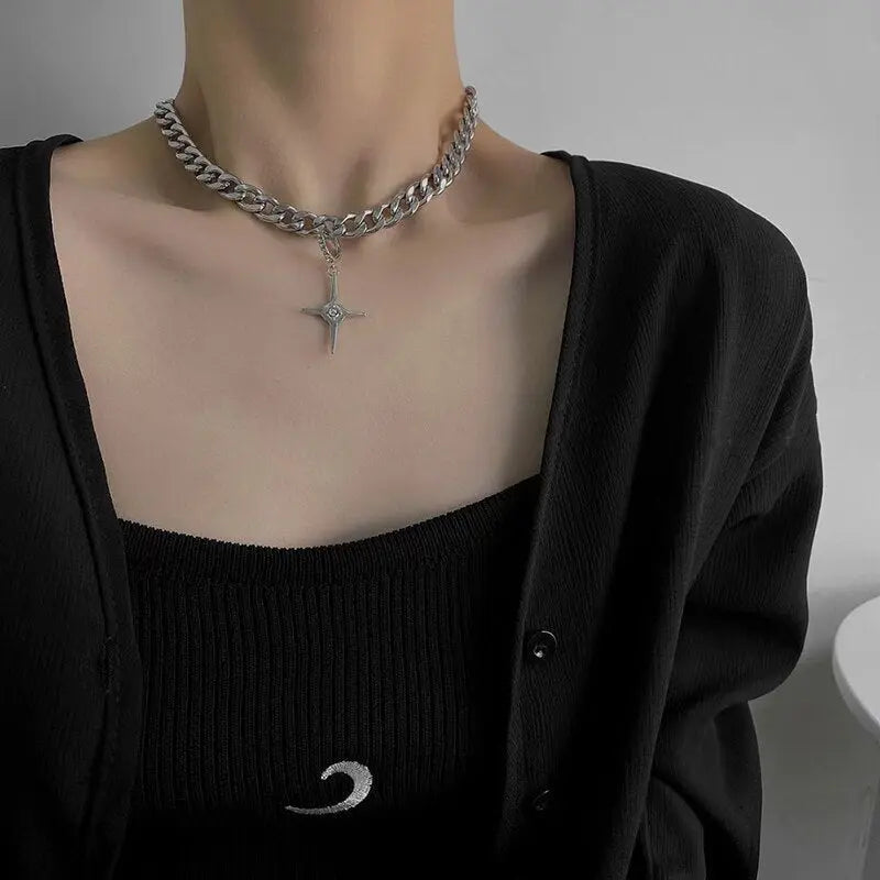 Metal Love Heart Cupid Pendants Female Clavicle Chain Light Luxury Niche Design Necklace - Blade & Thread