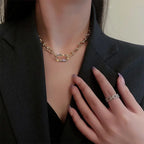 Metal Love Heart Cupid Pendants Female Clavicle Chain Light Luxury Niche Design Necklace nowadaysfashion