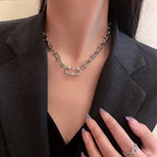 Metal Love Heart Cupid Pendants Female Clavicle Chain Light Luxury Niche Design Necklace nowadaysfashion
