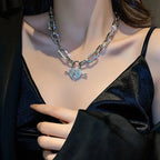 Metal Love Heart Cupid Pendants Female Clavicle Chain Light Luxury Niche Design Necklace nowadaysfashion