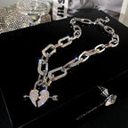 Metal Love Heart Cupid Pendants Female Clavicle Chain Light Luxury Niche Design Necklace nowadaysfashion