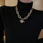 Metal Love Heart Cupid Pendants Female Clavicle Chain Light Luxury Niche Design Necklace nowadaysfashion