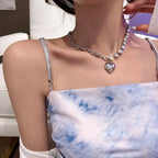 Metal Love Heart Cupid Pendants Female Clavicle Chain Light Luxury Niche Design Necklace nowadaysfashion