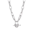 Metal Love Heart Cupid Pendants Female Clavicle Chain Light Luxury Niche Design Necklace nowadaysfashion