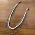 Metal pearl three-layer chain nowadaysfashion