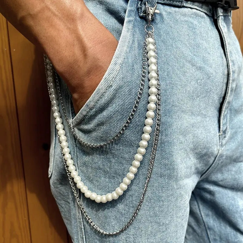 Metal pearl three-layer chain nowadaysfashion