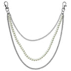 Metal pearl three-layer chain nowadaysfashion