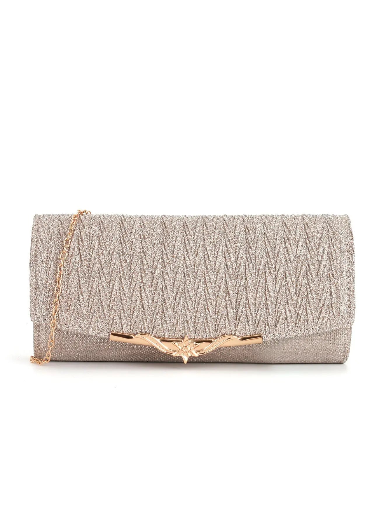 Metal veil pleated Clutch bag evening bag - Blade & Thread