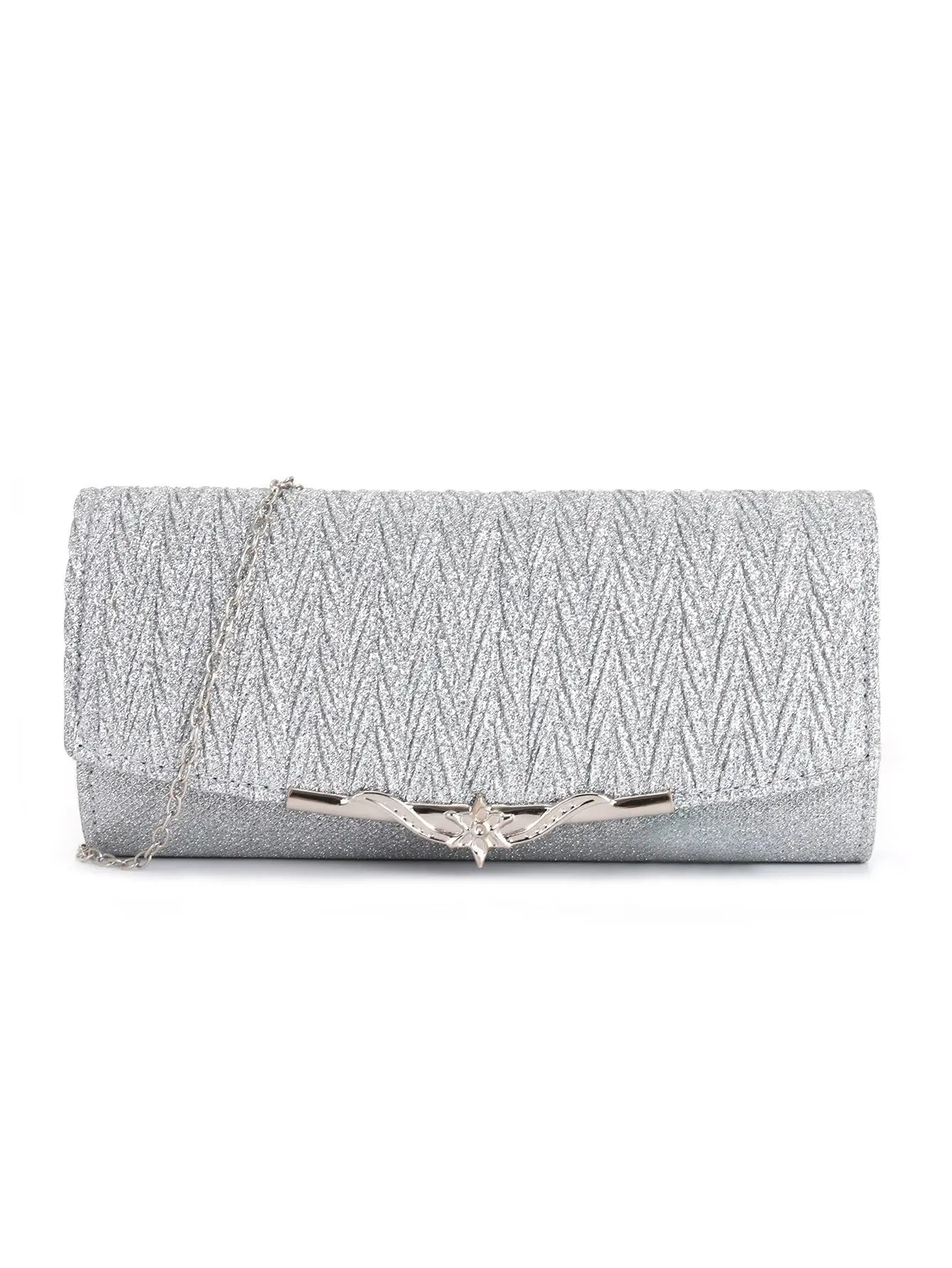 Metal veil pleated Clutch bag evening bag - Blade & Thread