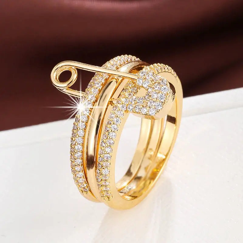 Micro-inlaid zircon pin ring - Blade & Thread
