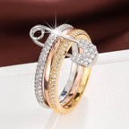 Micro-inlaid zircon pin ring nowadaysfashion